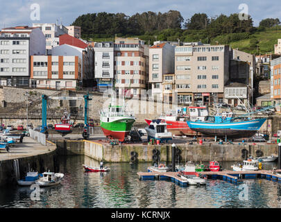 Malpica de Bergantinos, or Malpica, La Coruna, Galicia, Spain. The fishing port. Stock Photo