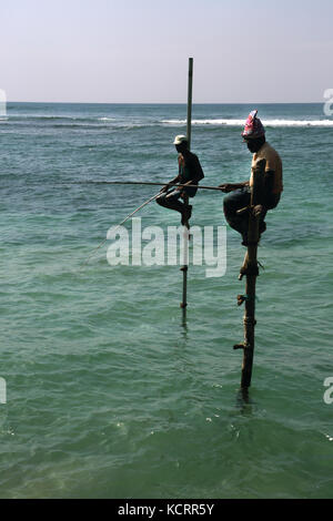 Midigama Southern Province Sri Lanka Stilt Fishermen Stock Photo