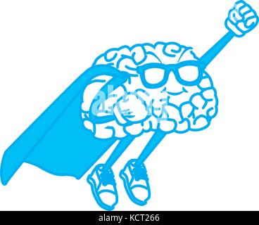 Super hero brain cartoon Stock Vector