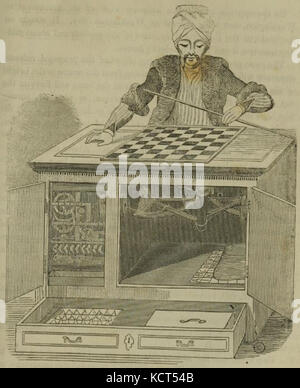 A sketch of the Chess Automaton, an artificial intelligence device designed to play chess, invented by Wolfgang von Kempelen in the 18th century. Stock Photo