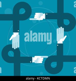 Hands loops and pointing fingers - solidarity or bureaucracy concept Stock Vector
