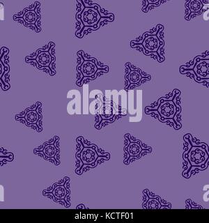 Blue triangles on violet abstract background Stock Vector