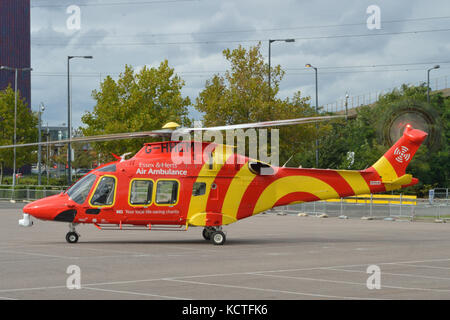 Helicopters Attending The Helitech 2017 Trade Show Held At London ExCel ...