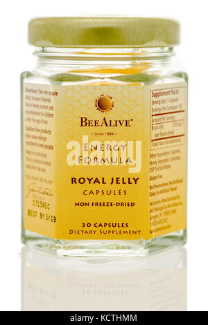 Royal Jelly capsules isolated on white background Stock Photo - Alamy