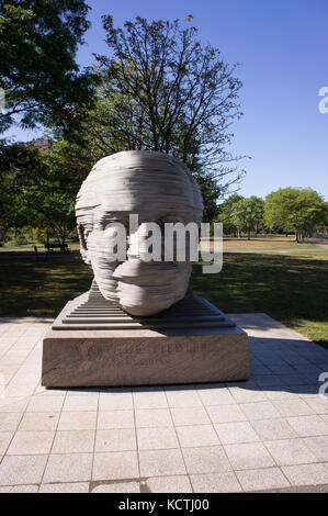 Statue of Arthur Fiedler on the Esplanade, Boston's Back Bay October 4 2017 Stock Photo