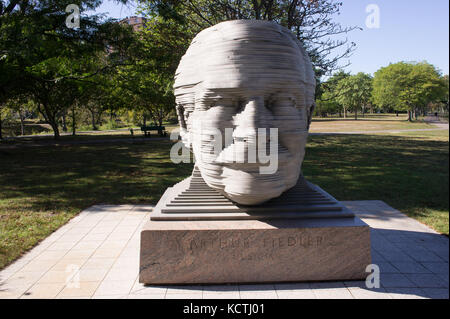 Statue of Arthur Fiedler on the Esplanade, Boston's Back Bay October 4 2017 Stock Photo