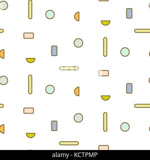 Gold line thin sphere shapes geometric seamless vector pattern. Stock Vector