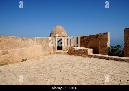 A corner defensive turret and lookout post in the Fortezza (Fortress) at Rethymno, northern Crete. The fort dates from the C16th. Stock Photo