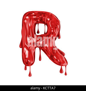 Blood font halloween horror letter R Stock Photo