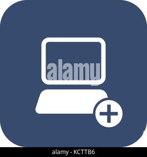 Icon add computer Stock Vector