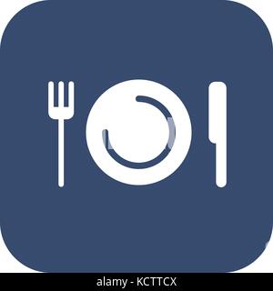 Plate with fork and knife restaurant menu icon Stock Vector