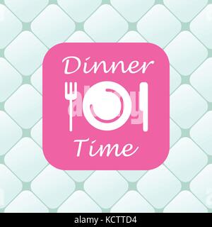 Top view of dinner time elements Stock Vector