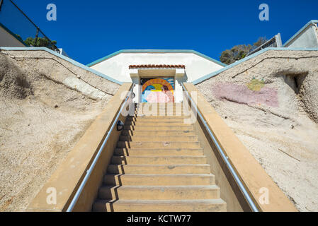 Steps leading down to Stone Steps Beach. Encinitas, California, USA. Stock Photo