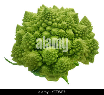 Romanesco broccoli over white background Stock Photo