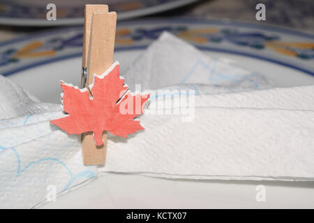 close up of a placeholder in the form of a canadian flag Stock Photo