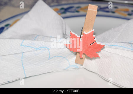 close up of a placeholder in the form of a canadian flag Stock Photo