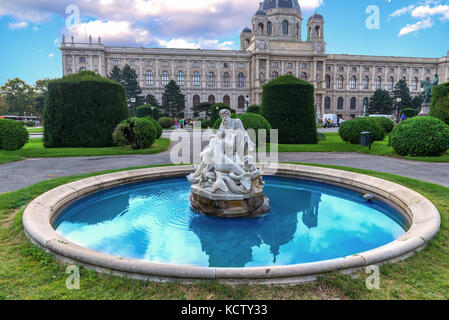 Vienna, Austria - fountain in front of the natural history Museum in the old town. Stock Photo