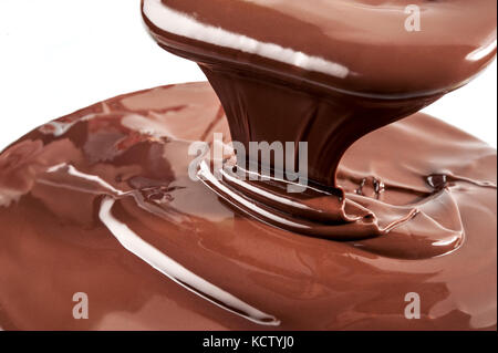 Melted chocolate flow Stock Photo