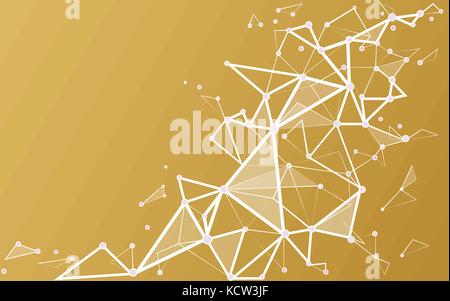 Abstract triangles space low poly. White background with