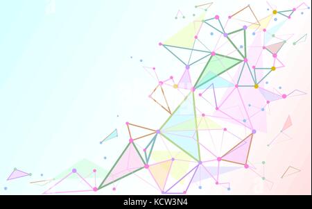 Abstract triangles space low poly. White background with connecting dots and lines. Light connection structure. Polygonal vector background. Futuristi Stock Vector