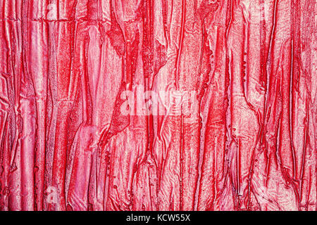 Red bumpy wall stucco texture background, crumpled leather imitation Stock Photo