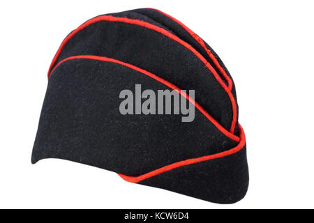 military black garrison cap isolated 