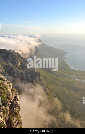 View south from Table Mountain, Cape Town, South Africa Stock Photo