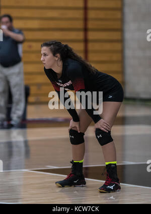 Volleyball action with Chico High vs. Foothill in Palo Cedro, California. Stock Photo