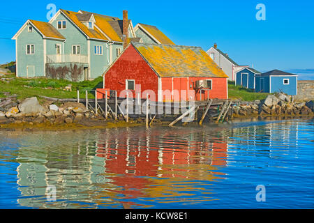 Reflection in fishing village of Peggy's Cove, Peggy's Cove, Nova Scotia, Canada Stock Photo