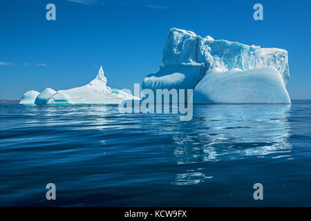 Icebergs in the Atlantic Ocean, St. Anthony, Newfoundland & Labrador, Canada Stock Photo