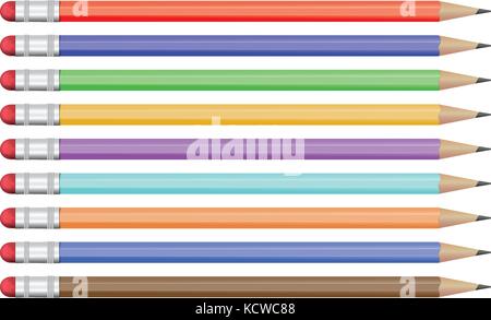 Pencil vectors on a white background Stock Vector