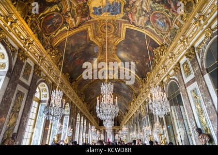 Hall of Mirrors in Versailles palace Stock Photo