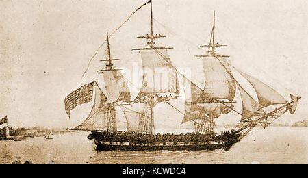 The French built 654  tons ship AMERICA (3rd) of Salem, USA Stock Photo