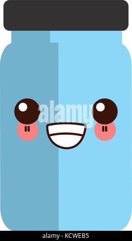 Medicine bottle blank cute kawaii cartoon Stock Vector