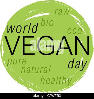 World vegan day vector colorfull illustration. Stock Vector