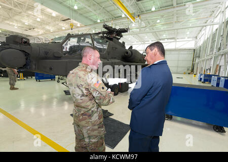 Colombian Air Force Gen. Carlos Eduardo Bueno Vargas, Commander of the Colombian air force, meets with U.S. Army Lt. Col James Fiddler and aviation experts during a state partnership engagement with the South Carolina National Guard at McEntire Joint National Guard Base, Eastover, South Carolina, Feb. 21, 2017. Bueno was visiting South Carolina during his two-day stop toÂ meet with S.C. National Guard leadership and tour facilities prior to heading to Washington, D.C. to meet with the Chief of National Guard Bureau and the U.S. Air Force Chief of Staff.Â  (U.S. Air National Guard photo by Tech