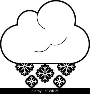 snowflakes falling from cloud winter icon image  Stock Vector
