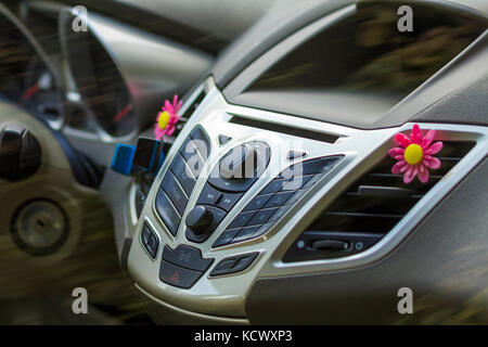 Interior of a moderm car. Control panel in a vehicle Stock Photo