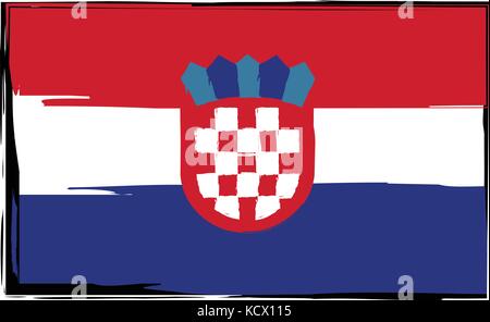 Grunge Croatia flag or banner vector illustration Stock Vector