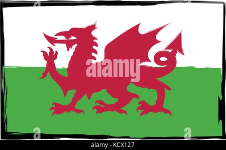 Grunge WALES flag or banner vector illustration Stock Vector