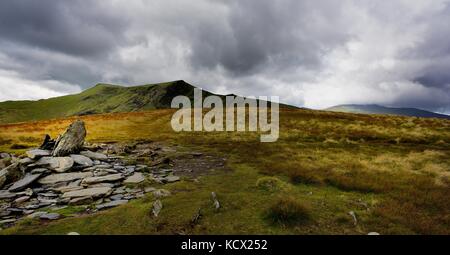 Dark clouds over Blencathra Stock Photo