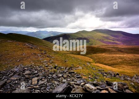 Dark clouds over Skiddaw Ridge Stock Photo