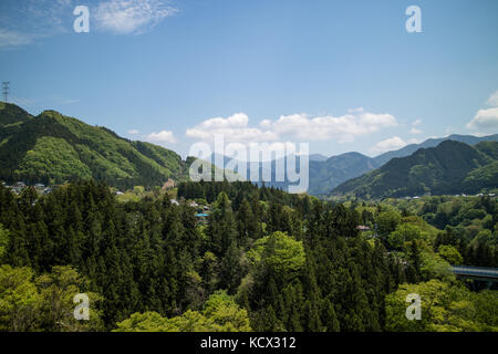The foresty hills of Chichibu in Japan. Stock Photo