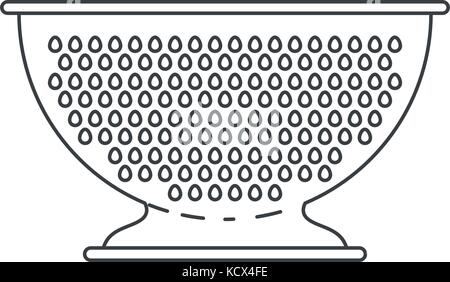 kitchen drainer flat monochrome silhouette Stock Vector