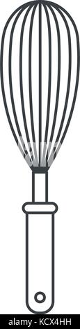 whisk kitchen utensil monochrome silhouette Stock Vector