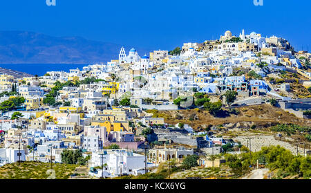 Pyrgos Kallistis. Santorini, Cyclades islands. Greece. Traditional and famous greek architecture Stock Photo