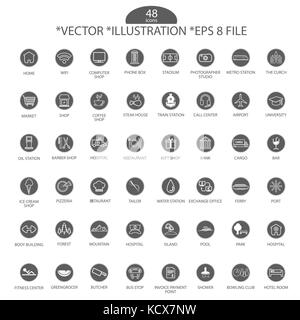 Artistic Grey Icon Set, Vector, Illustration, Eps File Stock Vector