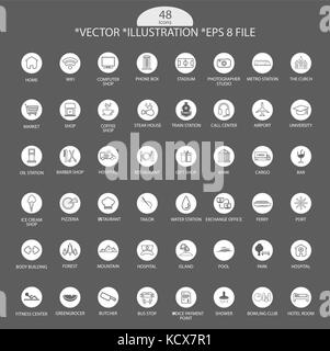 Artistic Grey Icon Set, Vector, Illustration, Eps File Stock Vector