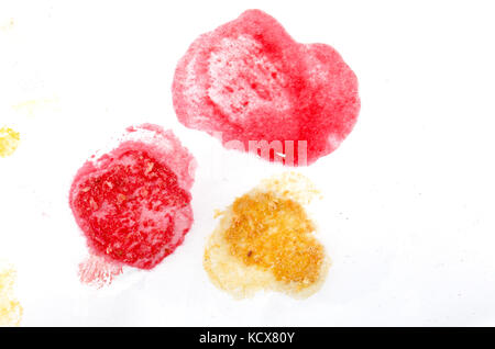 picture of a red and yellow watercolor irregular shapes Stock Photo