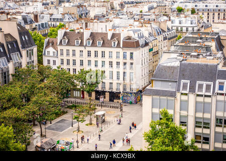 Paris Rooftops as viewed from the Pompidou Centre in Paris, France Stock Photo